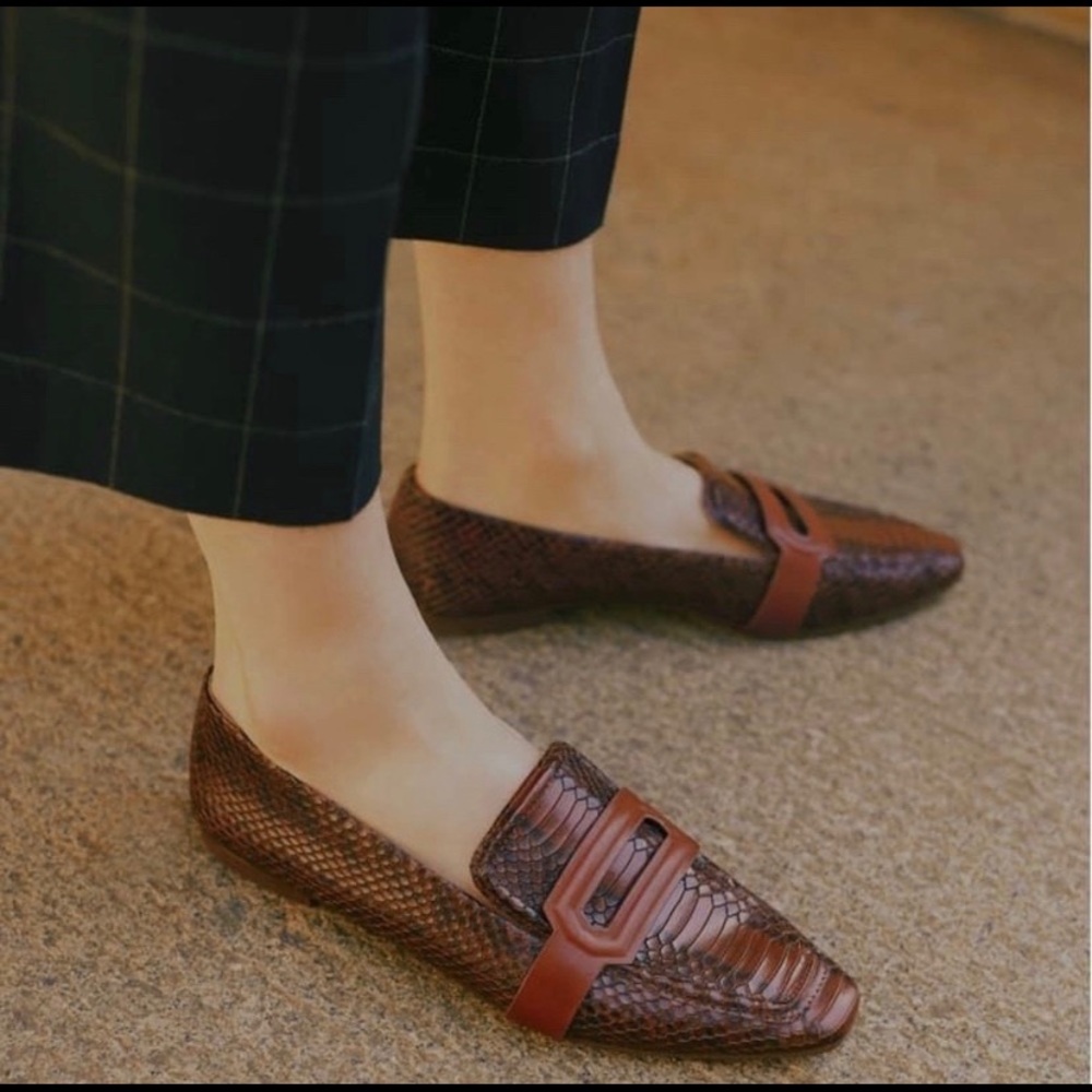 Louise et Cie Snake Print loafer in Burnt Tawny